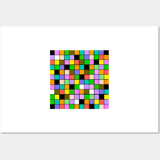 checkerboard Color Blocks Pastel Pattern Posters and Art